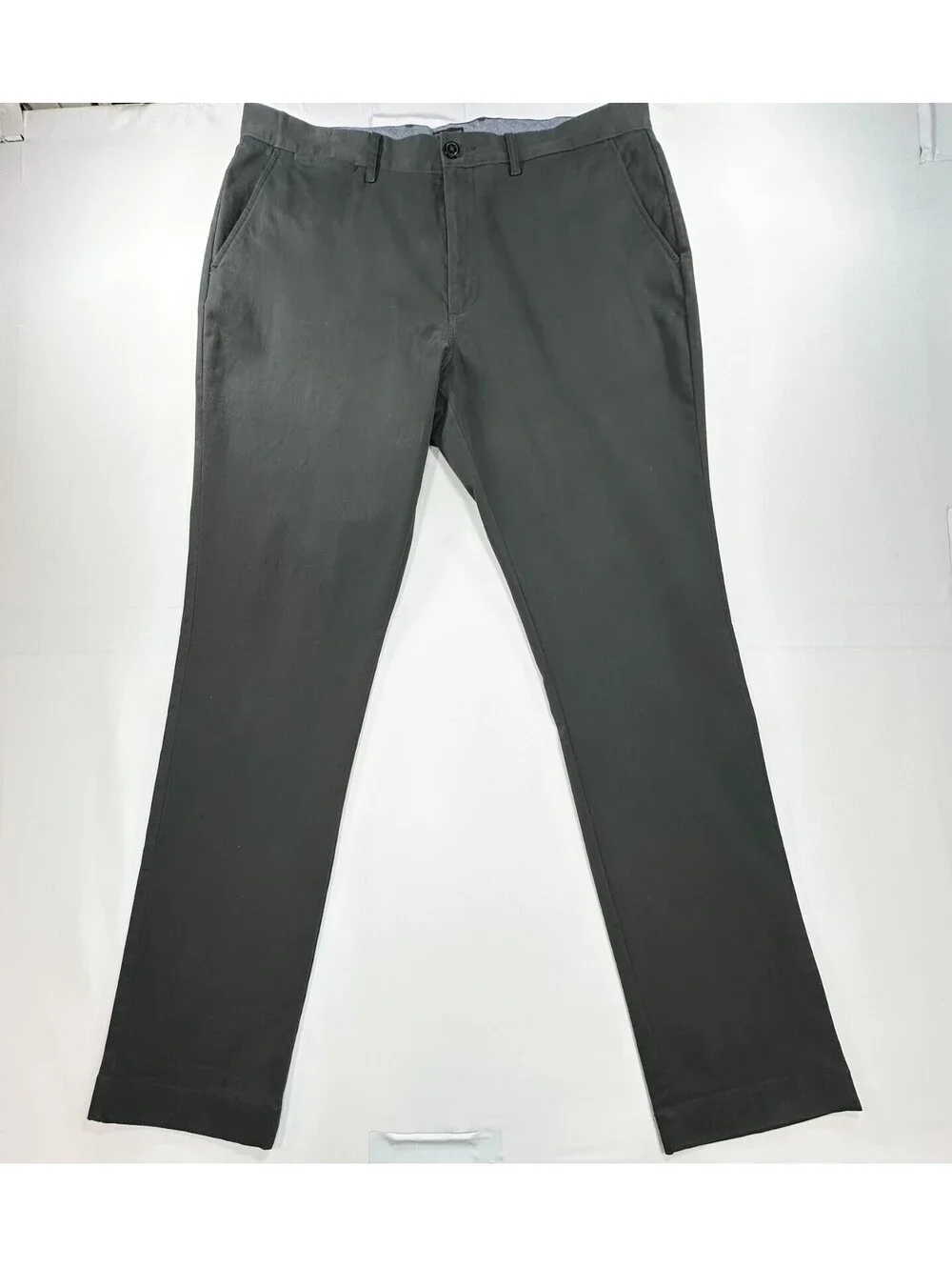 J Crew Stretch Straight Flat Front Chinos Green Mens 36/34